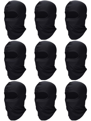 9 Pieces ski mask for Men Full face mask shiesty mask Balaclava pasamonta&ntilde;as Hombre for Outdoor Use Black