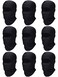 9 Pieces ski mask for Men Full face mask shiesty mask Balaclava pasamonta&ntilde;as Hombre for Outdoor Use Black