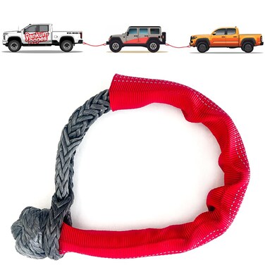 Yankum 7/16" Soft Shackle with Chafe Sleeve (Red Chafe Sleeve), Soft Shackles for Recovery Made in The USA, Soft Shackle Recovery kit,Rope Shackle, Soft Shackle Recovery kit