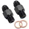 Podavelle 8AN Male Flare to 1/4 NPSM Transmission Cooler Adapter Fitting Aluminum Black Fits TH350 TH400 4L60E 700R4 200-4R TR6060 AOD 4R100 4R70W C5, Pack of 2