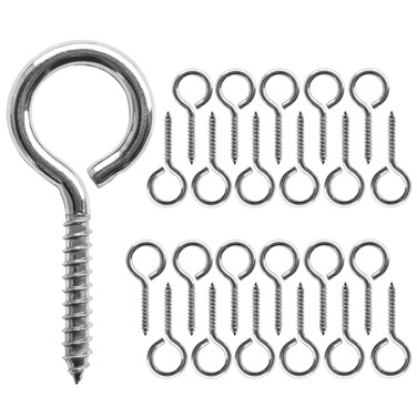 HXLPAY 12 Pcs Screws Eye Hooks 2.56 Inch 304 Stainless Steel Heavy Duty Eye Hooks Screw,m5 Screw Eye,Rust and Corrosion Resistant,Load Bearing 200LB,Indoor &amp; Outdoor Use (12)