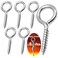 YGAOHF 2.5 Inches Stainless Steel Screw Eyes, 6 Pack M6 Heavy Duty Eye Hooks Screw, Eye Bolts Screw in Eye Hooks for Wood, Eye Bolts for Secure Cable Wires, Indoor &amp; Outdoor Use