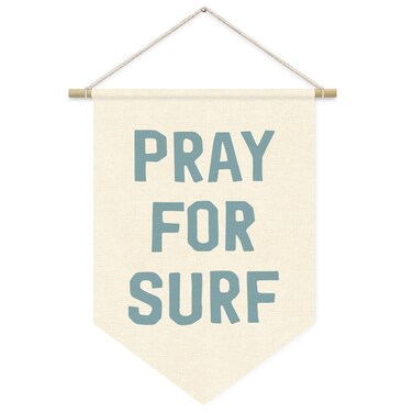 ETVISO Coastal Beach Room Decor, Pray for Surf Wall Hanging Pennant Flag Banner, Surfer Girl Preppy Aesthetic Room Decor, Beachy Decor for Teen Boys Girls Dorm