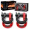 AUTOBOTS Tigertooth Split D Ring Shackles 45,000lb Break Strength, 3/4&rdquo;Shackle D Rings Heavy Duty with 7/8 Pin for Tow Strap Winch Offroad Vehicle Recovery Accessories Red