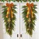 Hungdao 2 Pack 36" Large Christmas Pine Teardrop Cedar Swag with Lights Velvet Bells Bow and Faux Pine Cones Rustic Christmas Artificial Greenery Swag Wreath for Xmas Farmhouse Home Wall Decor(Brown)