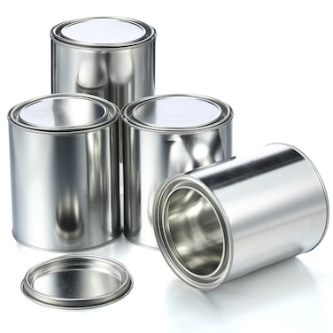 Empty Metal Paint Cans with Lids Paint Storage Containers Tiny Empty Unlined Pint Paint Pails(4 Pack,1 Quart)