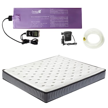 Free Flow Full Wave Waterbed Mattress, Waterbeds Double Exhaust Hole, Ergonomic Design Softside Water Mattress for The Elderly, Children and Adults (Full - 54" x 75")