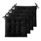 ELFJOY 4 Pack Chair Cushions for Dining Chairs Chair Pads Cushion for Kitchen Office Tufted Square Seat Cushion with Ties (16" Black Velvet)