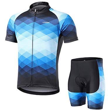 LIXADA Men's Cycling Jersey Set Bicycle Short Sleeve Set MTB Bicycle Suit Quick-Dry Breathable Shirt Pants Set