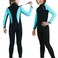 OMGear Kids Wetsuit 3mm Fullsuit for Children Neoprene Long Sleeves Swimsuits Thermal Dive Suits for Youth Boys Girls Scuba Diving Surfing Snorkeling Swimming Water Sports(Full/Light Blue,10)