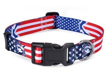 HQYDDMI American Flag Dog Collar - Patriotic 7th of July Dog Collar - Themed Dog Collars for Independence Day - for Small Medium Large Dogs,L