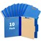 Binditek 10 Pack Pressboard Classification Folder, 1 Divider File Folder for Letter Size, 2 Inch Tyvek Expansions, 2&quot; Embedded Fasteners, 2 Prongs Design, Dark Blue