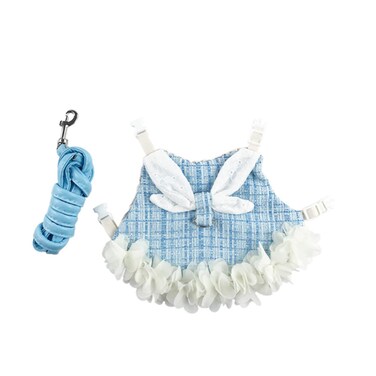 Bunny Harness and Leash,Adjustable Soft Guinea Pig Clothes Pet Rabbit Ferret Harness Costumes for Small Animals Dress