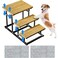 4-Tier Adjusted 4 or 3 Ladder Dog Step Pet Stairs for High Bed &amp; Couch, Metal &amp; Non-Slip Bamboo Board Pet Step Stairs Steps， Deformable Bamboo Pet Dog Stairs Dog Steps for Small Medium Dogs