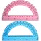 EBOOT Plastic Protractor Math Protractors 180 Degrees, 6 Inch, Pack of 2 (Pink, Blue)