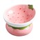 Yeexoxow Ceramic Raised Cat Bowl, Pink Elevated Cat Food Bowl for Indoor Cats, Anti Vomiting &amp; Protect Pet's Spine, Cute Tilted Cat Dish for Flat Faced Cats and Kitten (Strawberry Shaped)