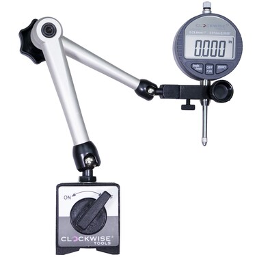 Clockwise Tools Digital Indicator with Magnetic Base Holder Stand, DIBR-0105 0-1 Inch/25.4mm, Inch/Metric Conversion, Auto Off