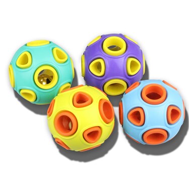 SCHITEC Dog Balls with Bell Sound, [4 Pack] Rubber Bouncy Fetch Ball for Puppies Small Dogs, 2&rdquo; Interactive Pet Chew Toys