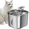 Homtyler Cat Water Fountain, Stainless Steel Pet Water Fountain for Cats Inside, 3 Filters&amp;Ultra-Quiet Pump, 2.2L/73oz Automatic Dog Dispenser Water Bowl, Multiple Pets Water Fountain