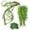 kathson 3 PCS Reptile Vines Plants Flexible Bendable Jungle Climbing Vine Terrarium Plastic Plant Leaves Pet Tank Habitat Decor for Bearded Dragons Lizards Geckos Snakes Frogs and More Reptiles