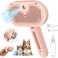 Pecait 3-in-1 Steam Brush with Release Button and Tank, Anti-Static Pet Brush for Long and Short Hair - Removes Tangles and Loose Hair (Pink)