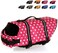 HAOCOO Dog Life Jacket Vest Saver Safety Swimsuit Preserver with Reflective Stripes/Adjustable Belt Dogs(Pink Polka Dot,L)