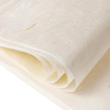 60 Sheets Mulberry Paper Rice Paper Handmade Decoupage Paper Rice Paper for Writing Drawing Scrapbooking and DIY Art Craft （Cream）