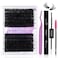 DIY lash Extension Kit 60D+80D Lash Cluster Kit with 240 PCS C/D Curl 16-20mm Mixed,Individual Lashes Clusters Lash Band and Seal Cluster Lash Applicator Individual Lashes Kit(60P/80P D16-20mm Kit)