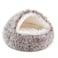 NOYAL Dog Bed Round Hooded Plush Cat Cave Donut Anti Anxiety Fluffy Dog Bed for Small Medium Dog and Cat