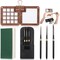 Glenmal 7 Pcs Portable Watercolor Palette with Clip Mini Watercolor Paper Sketchbook Travel Watercolor Brushes Set Wooden Color Palette Box 3 Round Artist Paint Brushes with Protective Case (15 Color)