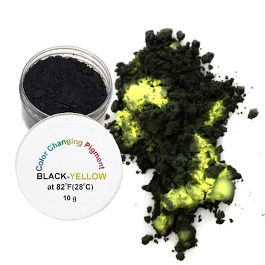 Temperature Activated Thermochromic Powder Pigment Black to Yellow Color Changing at 82F/28C by Body Heat
