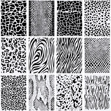 12 Pieces Leopard Stencils Animal Print Stencils Snakeskin Stencil Cheetah Print Stencils Reusable Painting Template Leopard Stencil for Bleaching Shirts Baking DIY Crafts Wall (8.3 x 11.7 Inch)