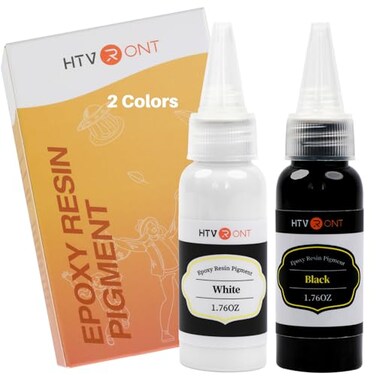 HTVRONT Black and White Resin Pigment Paste - Total 3.52oz/100ml Pigment Paste for Epoxy Resin, Higher Concentrated Opaque Resin Pigment for Resin Coloring, Creates Cells &amp; Lacing