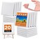 ESRICH Mini Stretched Canvas 20Pack 2.4x2.4inch, 2/5''Profile Art Primed Canvases for Painting, Cotton Small Professional Stretched Canvas for Kids and Art Supplies.