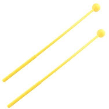 Jiozermi 10 Pcs Plastic Mallet, 11.8 Inch Length Percussion Sticks for Adults, Xylophone Mallets Percussion Instruments Bell Mallet, Yellow