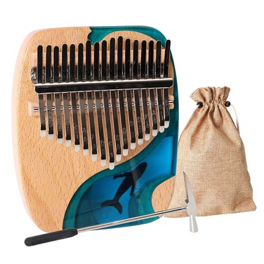 Kalimba Thumb Piano 17 Keys, Portable Mbira Finger Piano Gifts for Kids and Adults Music Instrument Thumb Pianos - 17 Keys Blue