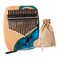 Kalimba Thumb Piano 17 Keys, Portable Mbira Finger Piano Gifts for Kids and Adults Music Instrument Thumb Pianos - 17 Keys Blue