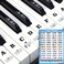 Piano Keyboard Stickers with Piano Chord Chart,for 88/61/54/49 Key,Note Letters Labels for Beginners and Young Kids Piano Notes Guide Piano Key Stickers Learn Electronic Piano (Black)