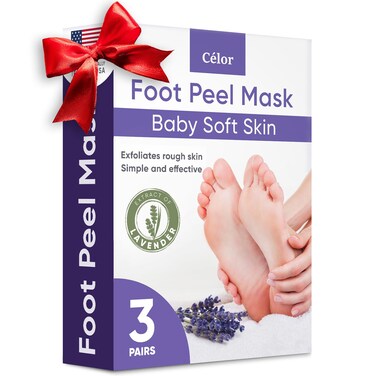 Foot Peel Mask (3 Pairs) - Foot Mask for Baby Soft Skin - Remove Dead Skin, Dry, Cracked Feet &amp; Callus, Foot Spa, Made with Aloe Vera Extract for Women and Men Feet Peeling Mask Exfoliating, Lavender