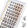 BEFER Lash Clusters, 72 Pcs D Curl Eyelash Clusters Super Fluffy Lightweight Individual Lashes 8-16MM Cluster Eyelash Extensions Soft Comfortable Wispy Natural Lashes DIY At Home(Ethereal,FD36)