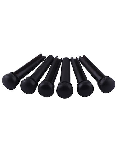 Metallor Ebony Guitar Bridge Pins Pegs Guitar String Hold Pins String Nail End Pins for Folk Acoustic Guitars Set of 6Pcs Black.