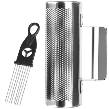 Metal Guiro Instrument, 12" 4" Stainless Steel Dominicana Guira Shaker Latin Percussion Guiro Instrument with Scraper for Live Performance