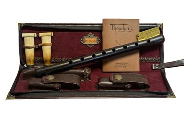 Armenian Duduk Official P. Tonik, Professional Concert Quality Musical Instrument, Handmade from Armenian Apricot Wood, 2 Professional Reeds, Genuine Leather Case, Made in Armenia (Brown Leather Case)