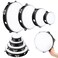 Reginary 8 Pcs Tambourine for Adults Handheld Wood Tambourine 4 Size Single Row Metal Jingles Tambourine Musical Educational Tambourine Gift Rhythm Percussion Instrument for Church Party KTV (Black)