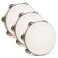 AUEAR, 3 Pack Wooden Tambourines Double Rows Metal Jingle Tambourine 8 Inch Handheld for Party Church KTV Musical Educational