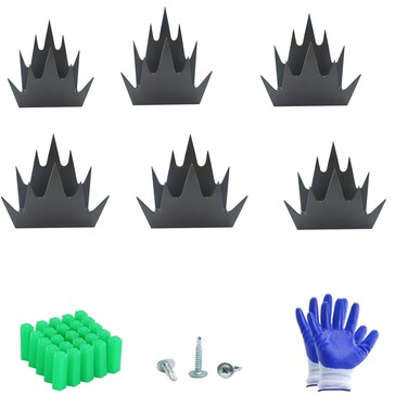 12 pcs Anti-Climb Fence Spikes, Metal Fence Wall Spikes, Hot Dip Galvanized Anti-Theft Anti Climbing Spikes, Home Security Burglary Deterrent, Fence or Wall Decoration(Black)