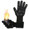 UTOI BBQ Grill Gloves, 1472&deg;F Heat Resistant Barbecue Gloves Oven Mitts, Silicone Non-Slip Cooking Gloves for Kitchen, Grilling and Baking, EN407 Certified, 13 inch Long, Black, XL Size, 1 Pair