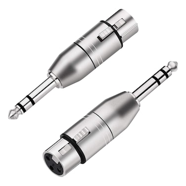 tisino XLR Female to 1/4" TRS Adapter, Balanced Female XLR to Quarter Inch 6.35mm Male Adapters - 2 Pack