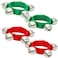 Coolrunner 2pcs/4pcs Band Wrist Bells Christmas Musical Tambourine Wrist Shaking Jingle Bells Percussion Orchestra Rattles (Red+Green)