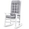 Yalikop Kids Rocking Chair Cushion Pad Set Childs Rocking Chair Outdoor Wooden Rocker Kid's Patio Rocking Chair Rocker for Porch Balcony Lawn Indoor Outdoor(White,Ages 6-10)